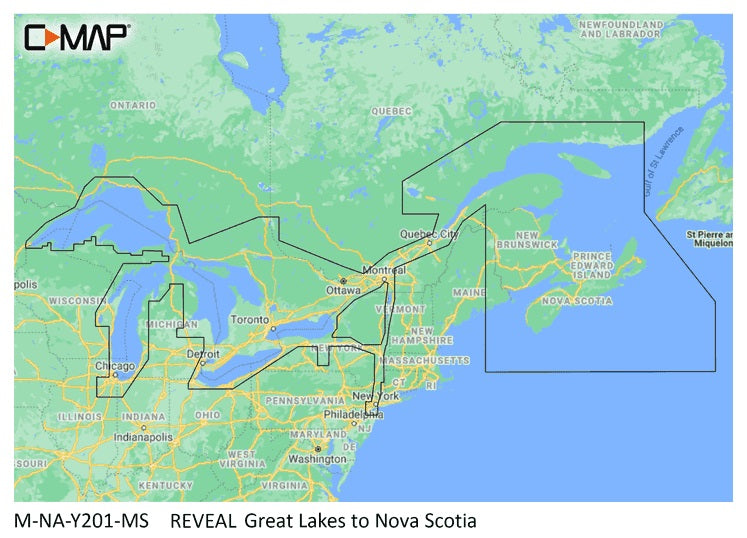 C-map Reveal Coastal Great Lakes To Nova Scotia