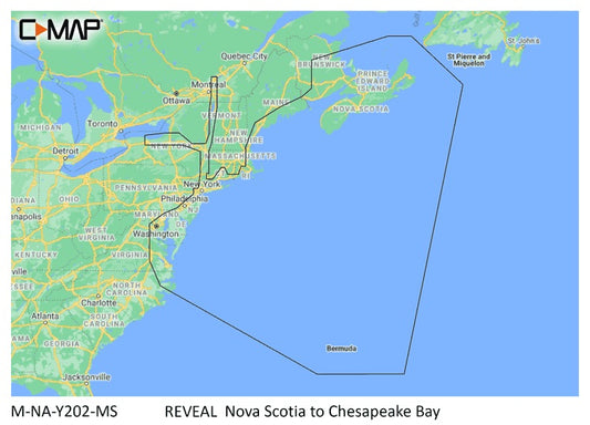 C-map Reveal Coastal Nova Scotia To Chesapeak Bay