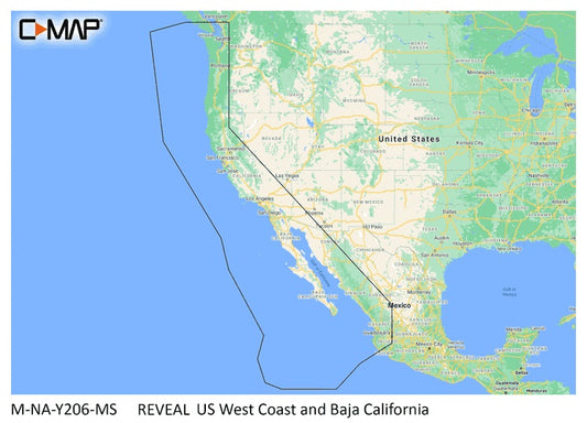 C-map Reveal Coastal Us West Coast And Baja